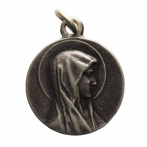 Medallion Virgin Mary Religion Pendant Vintage