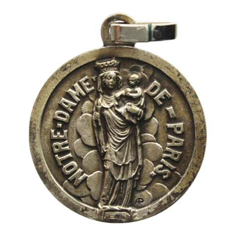 Notre - Dame de Paris Medallion Pendant Religious Vintage Medal