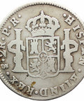 Over date 2 on 1 1782 PTS PR 2 Reales Bolivia Spain Carlos III Coin Silver