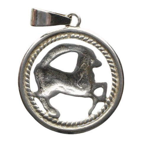 Pendant Vintage Capricorn Silver Zodiac Signs
