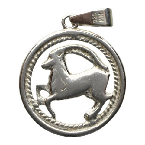 Pendant Vintage Capricorn Silver Zodiac Signs
