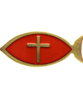 Pin Badge Fish Cross Christian Vintage