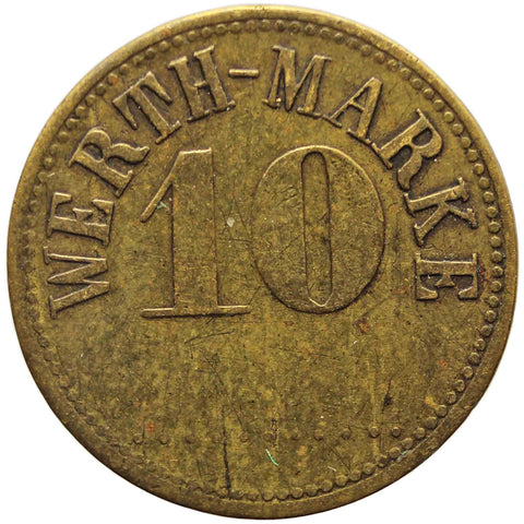 Post World War I 10 Pfennig Werth - Marke Copper Token Germany Coin