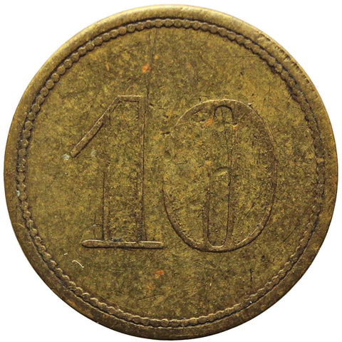 Post World War I 10 Pfennig Werth - Marke Copper Token Germany Coin