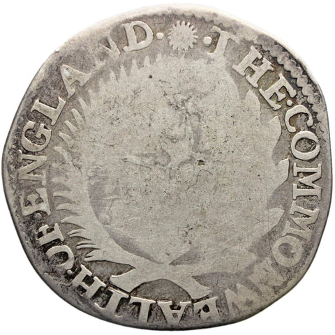 Rare 1651 Commonwealth Shilling Oliver Cromwell Coin Silver Sun Mintmark