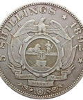 Rare 1892 5 Shilling South Africa Crown Silver Coin Double Shaft Paul Kruger
