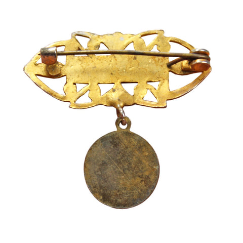 Religion Medallion Pin Medal Vintage