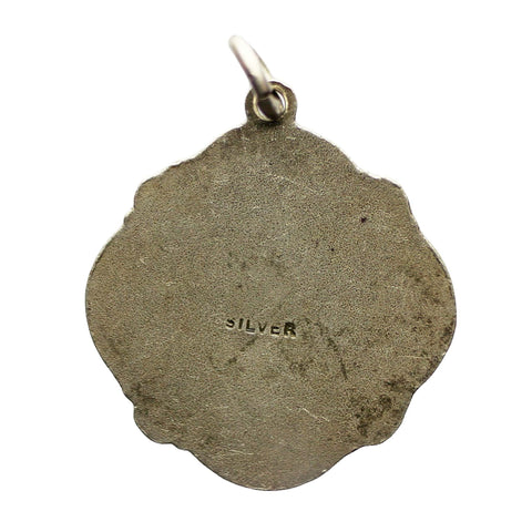 Religion St Christopher Silver Pendant Medallion Vintage