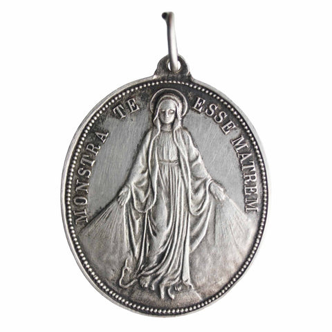 Silver Virgin Mary Congregation of the Children of Mary Medal Religion Pendant