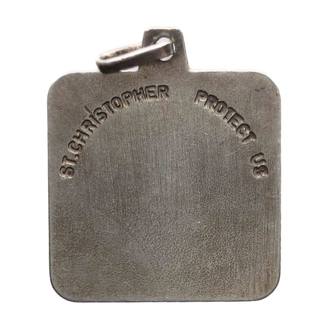 St Christopher Pendant Vintage Silver
