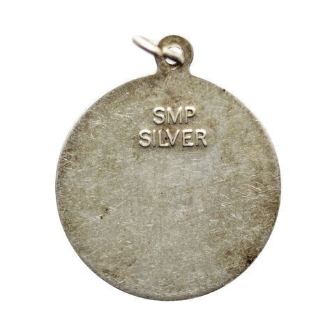 St Christopher Silver Religion Pendant Medallion Vintage