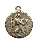 St Christopher Silver Religion Pendant Medallion Vintage