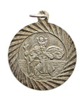 St Christopher Silver Religion Pendant Medallion Vintage