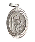 St Christopher Vintage Silver Pendant Religion