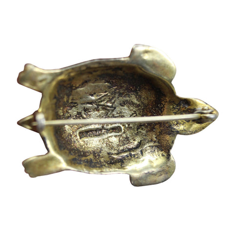 Turtle Silver Brooch Vintage