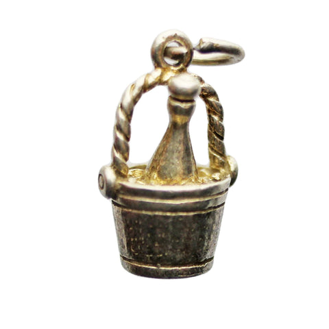 Vintage Basket Pendant Sterling Silver