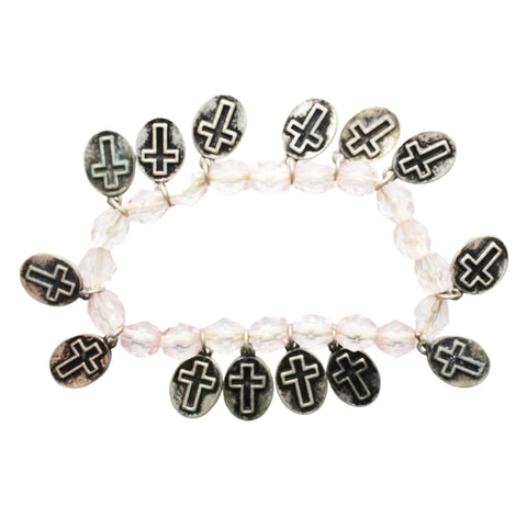Vintage Bracelet Crosses Glass Beads