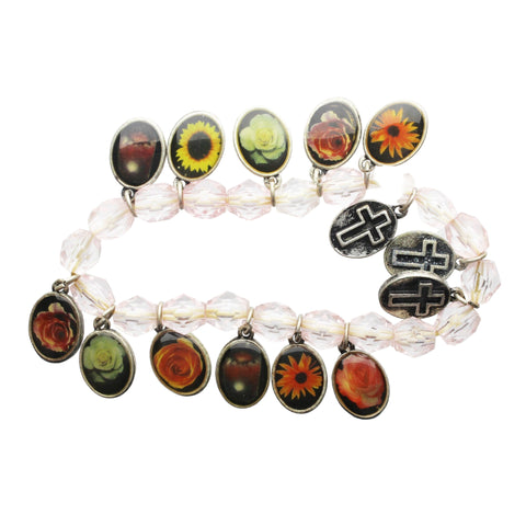 Vintage Bracelet Crosses Glass Beads