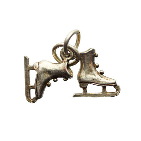 Vintage Ice Skates Pendant Sterling Silver