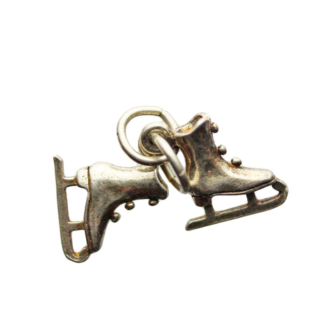Vintage Ice Skates Pendant Sterling Silver