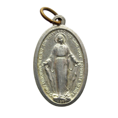 Vintage Medal Miraculous Virgin Mary Religious Medallion of Our Lady of Graces