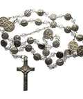 Vintage Rosary Catholic Clear Glass Beads