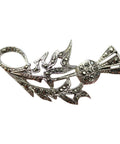 Vintage Silver Brooch Marcasite Scottish Thistle