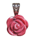 Vintage Silver Pendant Flowers Rose