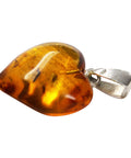 Vintage Solid Silver and Amber Pendant Heart Hallmarked 925