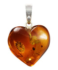 Vintage Solid Silver and Amber Pendant Heart Hallmarked 925