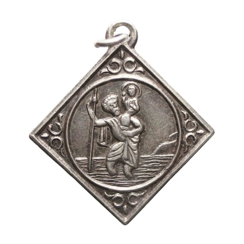 Vintage St Christopher Silver Pendant Religion