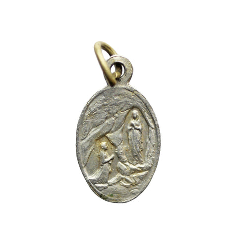 Vintage Virgin Mary Religious Medallion of Our Lady of Graces