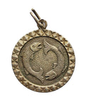 Vintage Zodiac Fish Pendant Sterling Silver