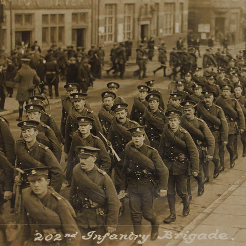 WW1 British 202nd Infantry Brigade Marching on Tonbridge High Street, Near Station Tavern Pub