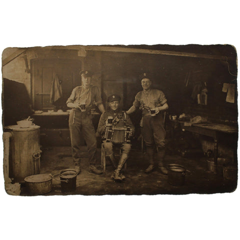 WWI Royal Fusiliers Soldiers Playing Accordion Photo British Army Photography Military