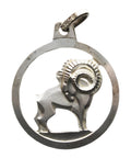 Zodiac Sign Aries Silver Pendant Vintage